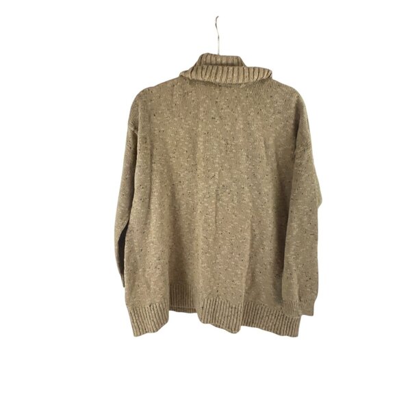 J.Jill Womens Speckled Turtleneck Sweater S Tan Long Sleeves Oversized Lagenlook - Picture 3 of 8